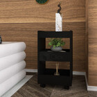 Carrinho Organizador Multiuso Com Rodinhas Prateleiras Preto