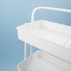 Carrinho Organizador para Banheiro 3 Prateleiras Ferro e Polipropileno Branco 41x88x40cm ORG03381BRC Oikos