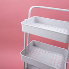 Carrinho Organizador para Banheiro 3 Prateleiras Ferro e Polipropileno Cinza 41x88x40cm ORG03381CNZ Oikos