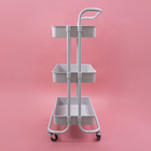 Carrinho Organizador para Banheiro 3 Prateleiras Ferro e Polipropileno Cinza 41x88x40cm ORG03381CNZ Oikos