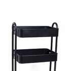 Carrinho Organizador Preta Berlim De 3 Prateleiras Mek