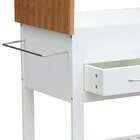 Carrinho Para Cozinha Tina 2 Gavetas Bambu E Branco