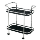 Carrinho Para Servir Metal E Vidro Prateado E Preto 74 5cm