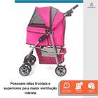 Carrinho Passeio Pet Cães E Gatos Com Cesto E Porta Copos Rosa