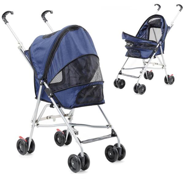 Carrinho Passeio Pet para Cães e Gatos Happy Azul