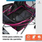 Carrinho Passeio Pet para Cães e Gatos Happy Preto e Rosa