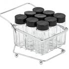 Carrinho Porta Temperos De Vidro Com 9 Potes - Passerini