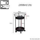 Carrinho Redondo Cali Bar Industrial Decorativo Festa Porta G