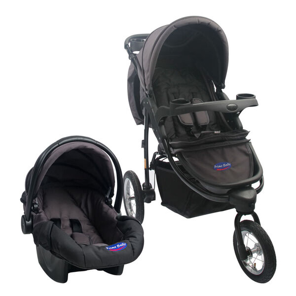 Carrinho Travel System Prime Baby Triciclo Velloz - Cinza