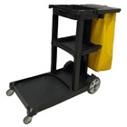 Carro Funcional Executivo Limpeza Rodas Saco Tampo Funcional