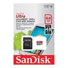 Cartao De Memoria 64gb Micro Sd Sandisk Cl10 Sdsqunr-064g-gn3