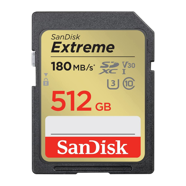 Cartão De Memória Sandisk 512gb Cartão Sd Extreme 180mbs