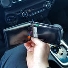 Carteira Masculina De Couro Pequena Slim Porta Cartão Homem P