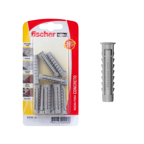 Bucha nylon SX 8mm com 10 buchas