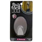 Cartela com 1 Gancho com Adesivo Aço Inox Prata Primafer