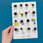 Cartela De Adesivos Decorativos Astronauta-g 40x60cm