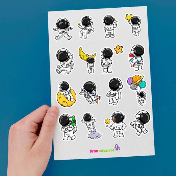 Cartela De Adesivos Decorativos Astronauta-g 40x60cm