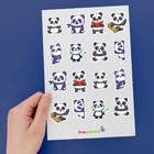 Cartela De Adesivos Decorativos Urso Panda-g 40x60cm