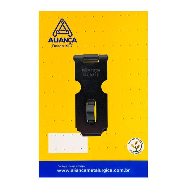 Cartela Porta Cadeado 114mm Preto Fosco Cartela Alianca