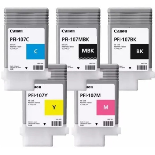 Cartucho De Tinta Canon Pfi-107 Kit 5 Cores Preto  Magenta  C