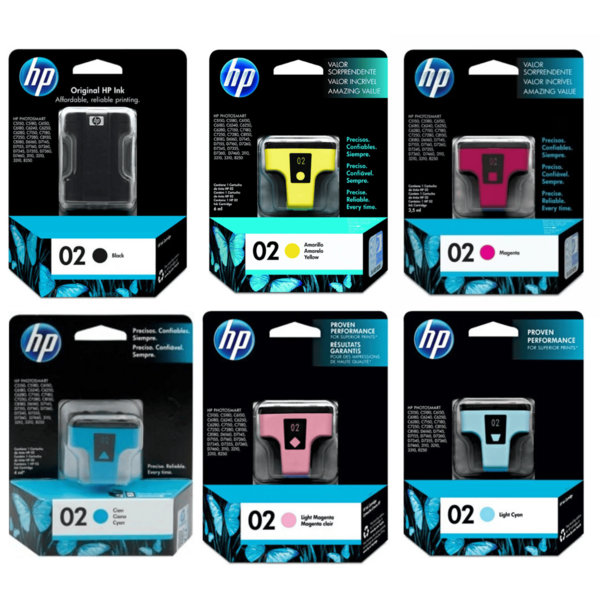 Cartucho De Tinta Hp 02 Kit C8721a Wl 6 Cores C7280 C6180 D6160 C7180 ...