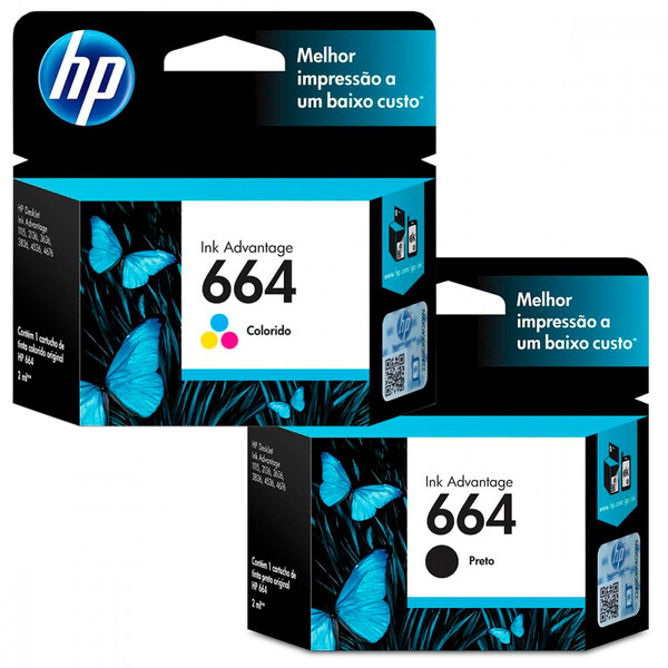 Cartucho De Tinta Hp 664 Kit Preto E Colorido