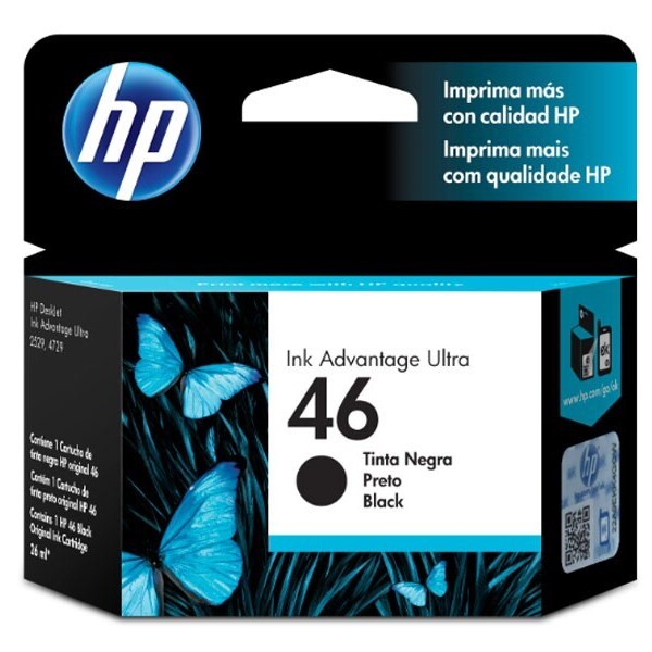 Cartucho Hp 46 Preto Cz637al 26 Ml