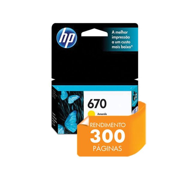 Cartucho Hp 670 Amarelo 3,5ml - Cz116ab