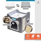 Casa Cama para Gatos Pet 2x1 Toca 2 Andares Dobravel Ninho Br