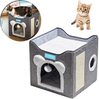 Casa Cama para Gatos Pet 2x1 Toca 2 Andares Dobravel Ninho Br