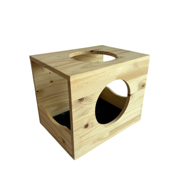 Casa Cubo para Gato M Madeira Bege Settis
