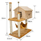 Casa Para Gato Arranhador Com Rede Caramelo E Bege Lilies Móv