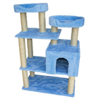 Casa Para Gatos Modelo Torre Com Duas Camas Azul Lilies Móveis