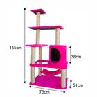 Casa Para Gatos Modelo Torre Com Rede Rosa Lilies Móveis