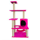 Casa Para Gatos Modelo Torre Com Rede Rosa Lilies Móveis