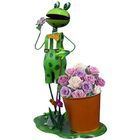 Casal Boneco Ferro Sapo Enfeite Jardim Flores Decoração Casa
