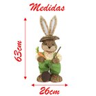 Casal De Coelhos Páscoa Decoração Coelhinhos Jardineiros 63cm