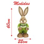 Casal De Coelhos Páscoa Decoração Em Palha Coelhinhos Colorid