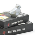 Casal De Passarinhos Decoração 10cm Perolado Geométrico Cinza