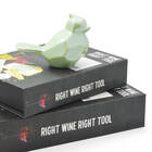 Casal De Passarinhos Decoração 10cm Perolado Geométrico Verde