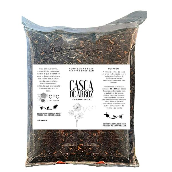 Casca De Arroz Carbonizada Premium Para Substrato 20 Litros