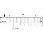 Cascata 200 Leds 5m 8 Funções Branco Quente Fio Branco 220v