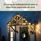 Cascata 240 Leds 4,3m Natal 127v Pisca Pisca Branco Quente