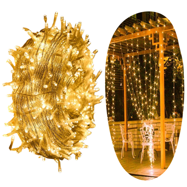 Cascata 240 Leds 4,3m Natal 127v Pisca Pisca Branco Quente