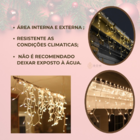 Cascata 240 Leds 4,3m Natal 220v Pisca Pisca Branco Quente