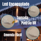 Cascata 400 Leds 10 Metros Luz Branca Fixa - 220v