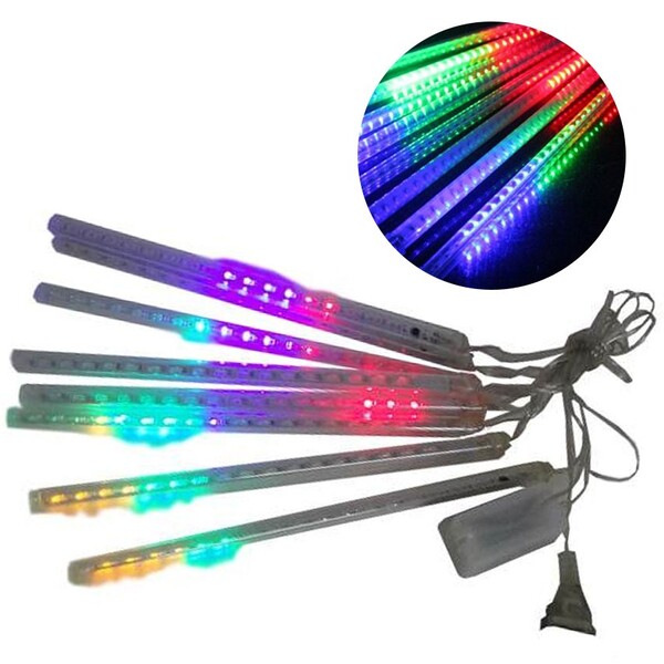 Cascata Chuva De Gelo 8 Tubos Snowfall 144 Leds Natal Pisca P