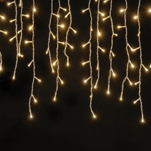 Catena Luminosa A Cascata 400 LED 2 Metri - 20 Fili Modellabili, 8 Modalità Luce, Telecomando, Impermeabile Per Esterni E Natale