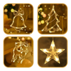 Cascata de Símbolos Natalinos com 8 Funções 120 LEDs Branco Q