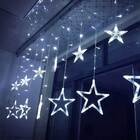 Cascata Natal Estrela Pisca 138 Leds 8 Funções 2 5m Branco Fr